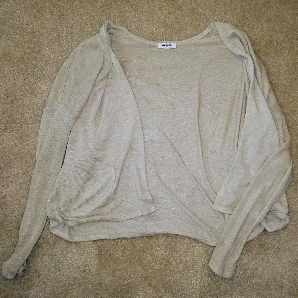 tan cardigan